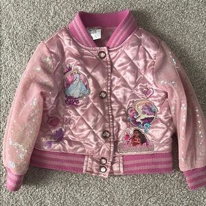 Disney Pink Quilted Jacket with Ribbed and Sequin Details size 2T